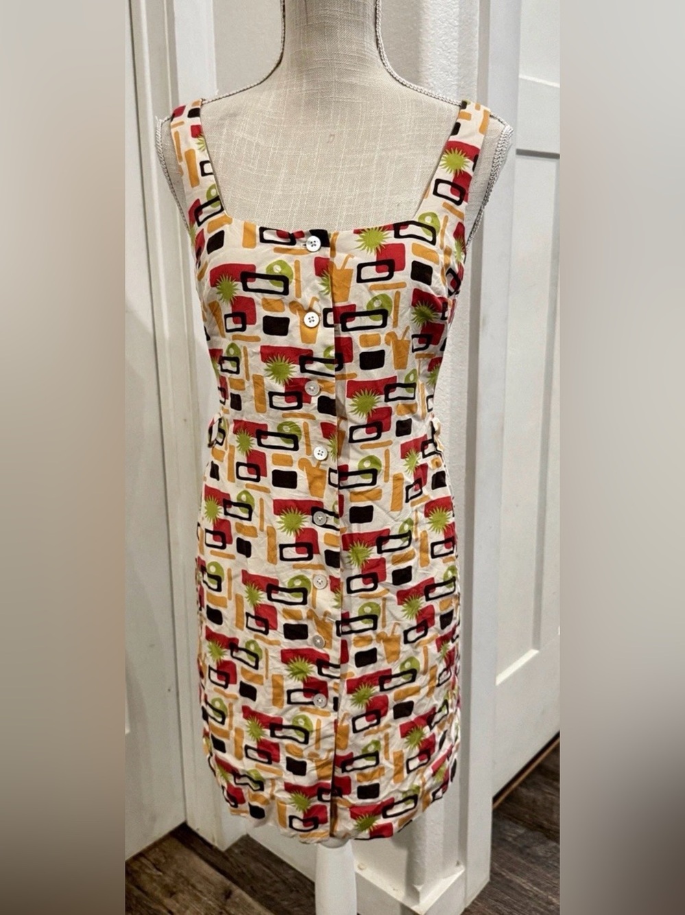 VTG Y2K Nicole Miller Cocktail Dress Made in USA Pop Art Mini